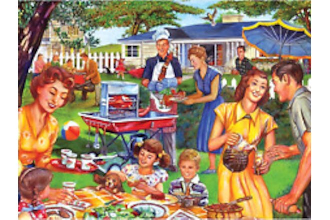 Back to The Past 1000PC PC Jigsaw Puzzle - Backyard Barbeque