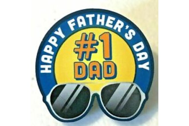 Rare Walmart Lapel Pin Happy Father's Day #1 Dad Sunglasses Wal-mart Pinback