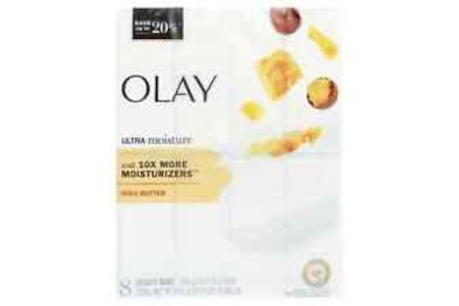 Olay Moisture Outlast Ultra Moisture Shea Butter Beauty Soap Bar 3.75 oz, 8 Coun