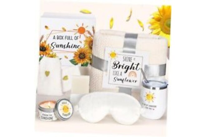 7 Pcs Sending Sunshine Gifts for Women Care Package Birthday Gift Box Sunflower