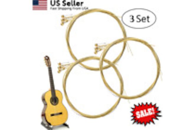 3 Sets of 6 Guitar Strings Replacement Steel String for Electric Acoustic Guitar
