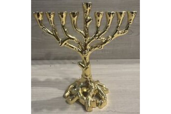 Chanukah Hanukkah Small Tree of Life Highest Quality 6" Brass Menorah - Judaica