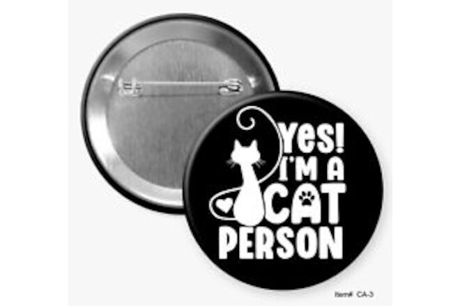 Two I Love Cats 2.25" Pinback Buttons /Hommel's Buttons Online Store