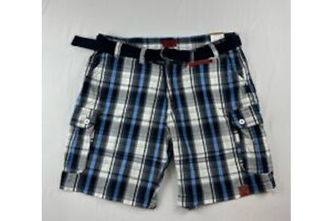 THE FOUNDRY Cargo Shorts Men's Size 46 Big & Tall Blue Black Casual Stretch NWT