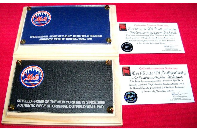 ⚾SET SHEA STADIUM & CITIFIELD WALL PAD PLAQUES Mets Seaver Piazza Alonso Wright