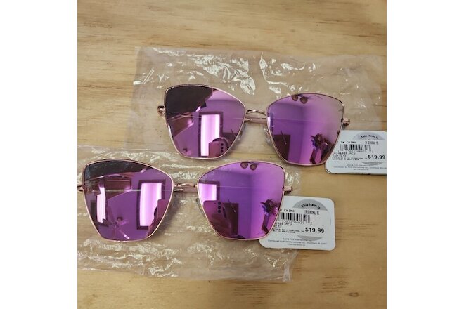 Lot Of 2, Caliblue TEAGAN Pink Lens Oversized Mirrored Womens Sunglasses