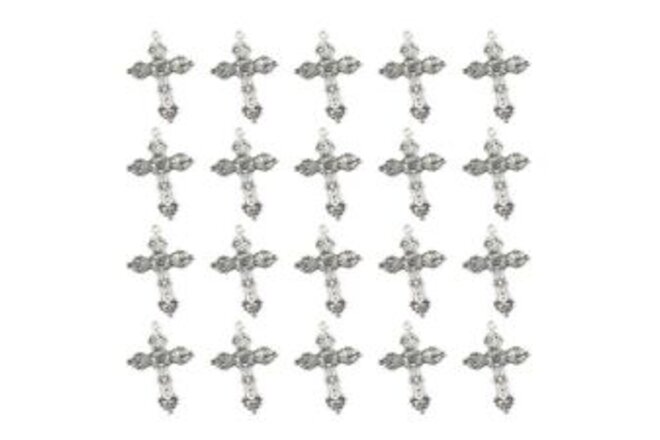 20pcs Carved Cross Sweater Chain Pendants DIY Alloy Charms Jewelry Making