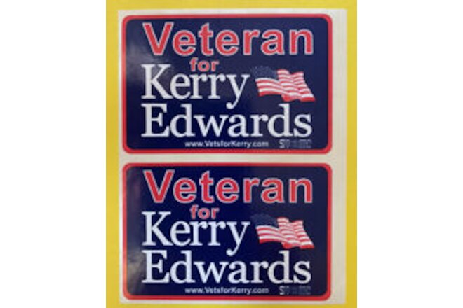 2004 John Kerry Edwards Vintage US Political small Bumper Sticker Decal Campaign