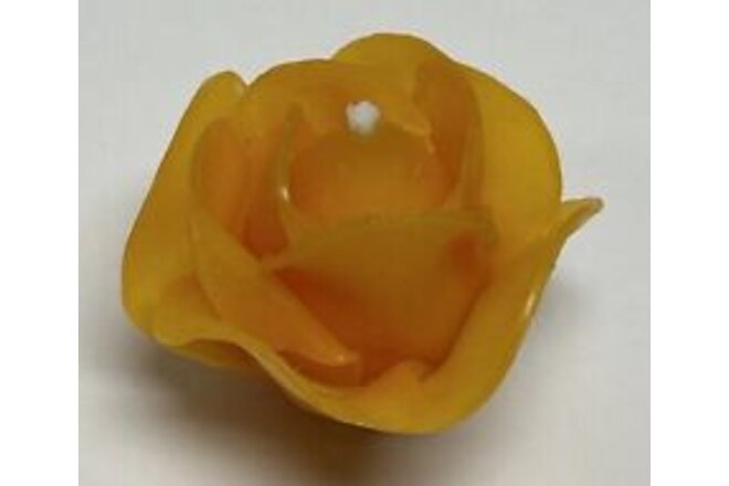 Vintage Yellow Rose Shaped Wax Candle New In Box Western Germany