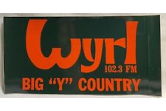 ‘66-‘86 WYRL 102.3 FM Radio Melbourne, FL “Big “Y” Country” Sticker NEW