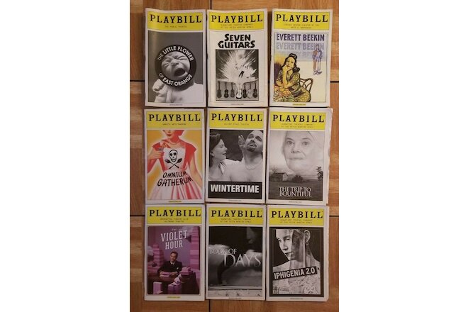 Lot of 9 Off Broadway Playbills: Plays, Theatre/Theater, NYC New York City Drama