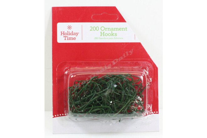 600 GREEN WIRE ORNAMENT HOOKS Approx 1" Long LOT OF 3 PACKS of 200 EACH