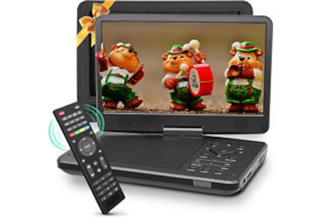12.5 inch Portable DVD Player, 10.1" IPS HD Screen,Upgraded 360° Remote Control
