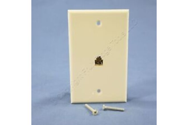 New Cooper Almond Flush Mount Phone Jack Wallplate 4-Conductor Telephone 3532-4A