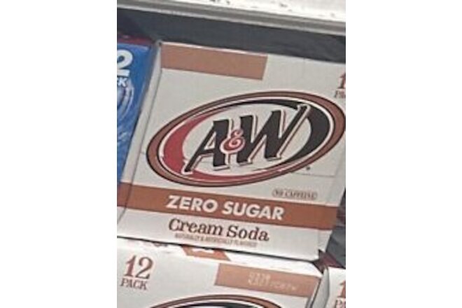 🤩ZERO🤩 1x 12oz 12pk AA&W Cream Soda ZERO SUGAR cans