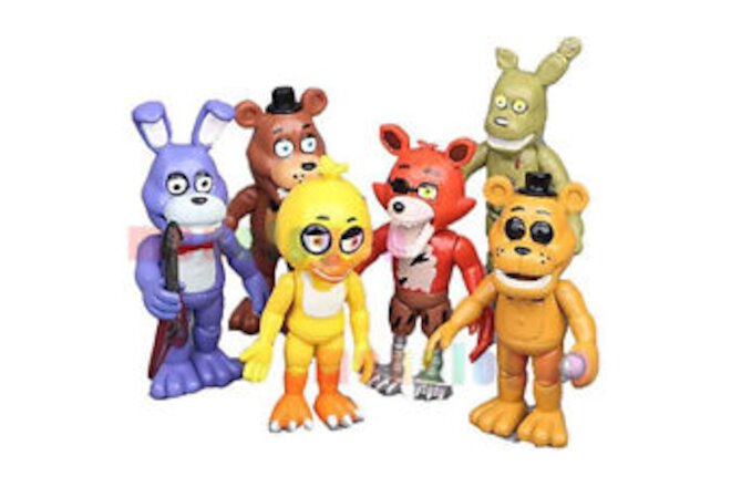 6PCS FNAF Five Nights At Freddy's Action Figures 4in Pairty Cake Topper Kids Toy