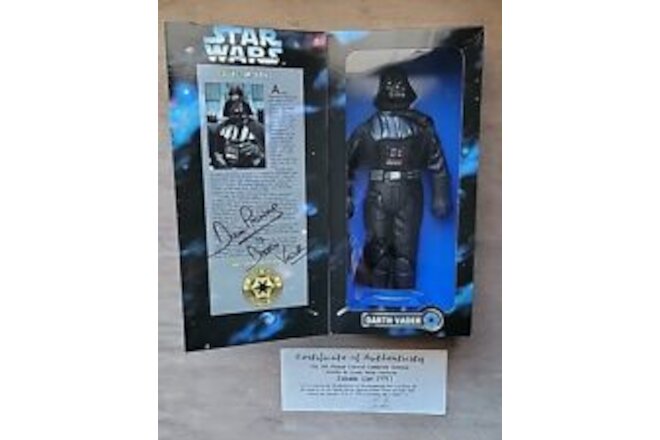 Star Wars Darth Vader Signed Dave Prowse COA  12" Inch Figure Doll 1996 Kenner