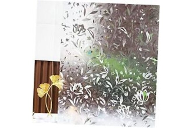 Window Film Privacy 3D Frosted Privacy Film Static 17.5inch x 98.4inch Tulip