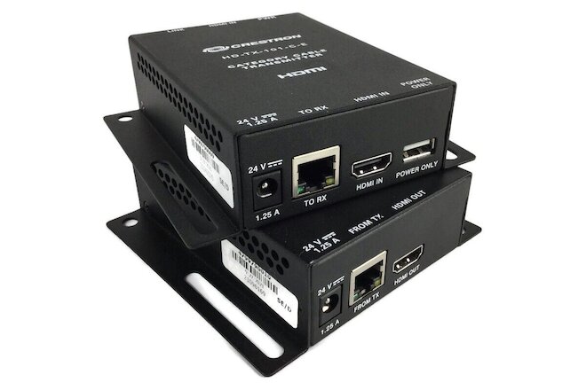 Set of Crestron HDMI Receiver HD-RX-101-C-E and Transmitter HD-TX-101-C-E