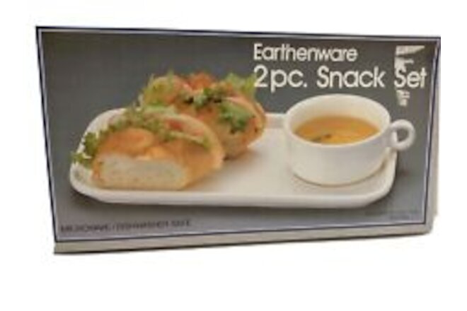 Earthenware 2 pc. Snack Set - Microwave & Dishwasher Safe - New