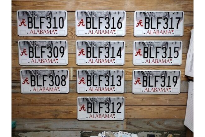 Alabama Lot of 10 Expired 2015 License Plate Auto Tags BLF310
