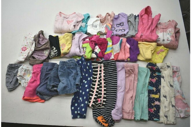 Wholesale Bulk Lot of 35 Girls Size 6-12 Mixed Season Pants Shirts Bottoms