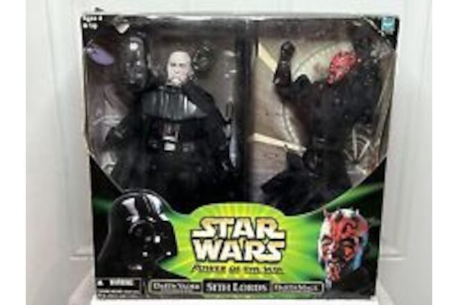 NIB Star Wars Sith Lords Darth Vader & Maul 12 Inch Combo Power of the Jedi 2000