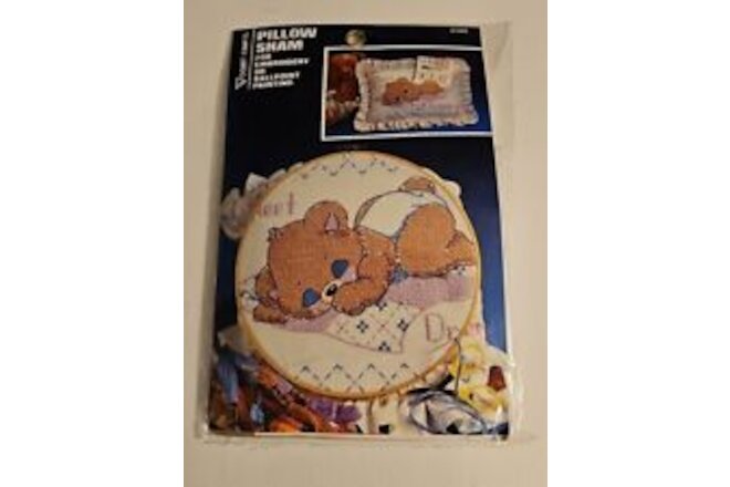 VOGART Baby Bear Stamped Pillow Sham Cross Stitch New #8744G Sweet Dreams USA
