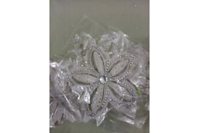 6 Regency Christmas White Glitter Poinsettia Clip Ornament New With Tag