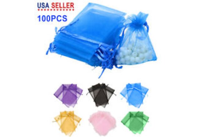 4"x6" 5"x7" Drawstring Organza Bags Jewelry Pouches Wedding Party Favor Gift Bag