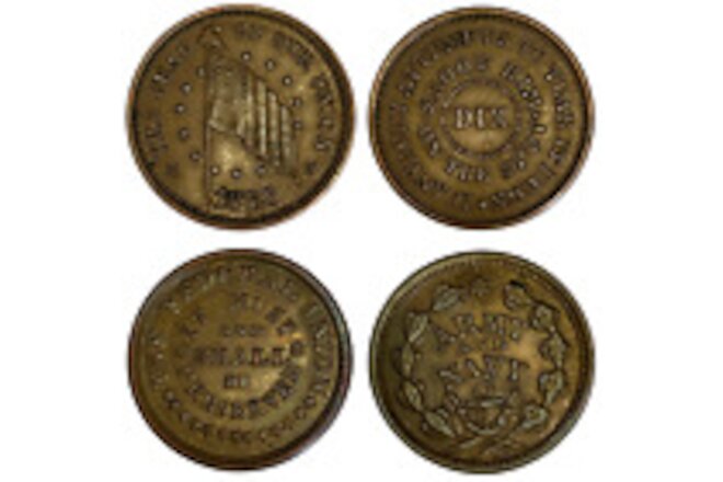 1861-1865 Civil War Tokens: The Federal Union & Shoot Him on the Spot (Lot of 2)