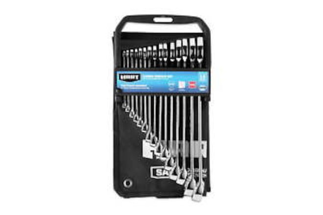 15-Piece SAE Combination Wrench Set with Tool Pouch, Chrome Finish