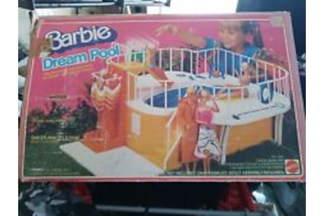 Barbie Dream pool from 1980s with shower and deck, original box
