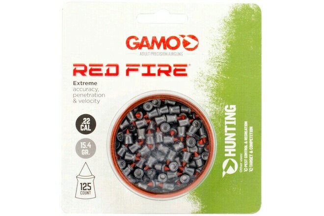 Gamo .22 Cal 15.4gr. 125ct RED FIRE Extreme Accuracy Penetration Pellet Ammo