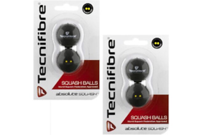 Double Yellow Dot Squash Balls - 4 Pack