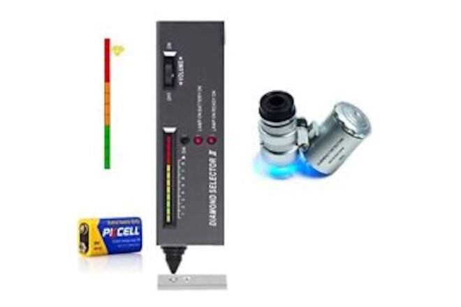 Diamond Tester Pen,High Accuracy Diamond Tester＋60X Mini LED Magnifying