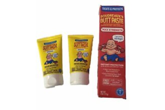 Boudreaux’s Butt Paste Diaper Rash Ointment - 4oz And Two 2oz New