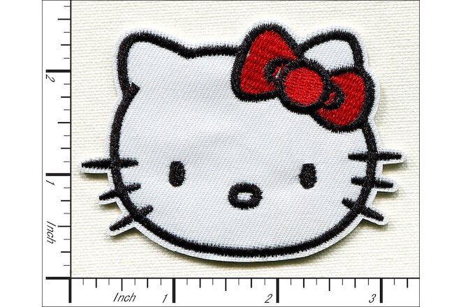 30 Pcs Embroidered Iron on patches Lovely Kitty Head Red Bow 8x6cm AP019kA