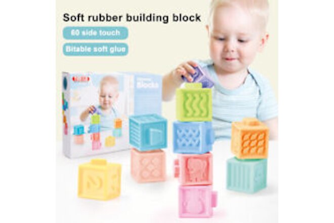 10x Baby Soft Stacking Blocks Toddler Building Blocks Teething Toys Infant Bath꧂