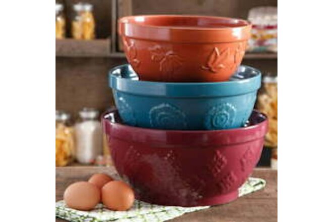 Cornucopia Ceramic Mixing Bowl Set Ideal for Mixing & Serving, 3 Piece