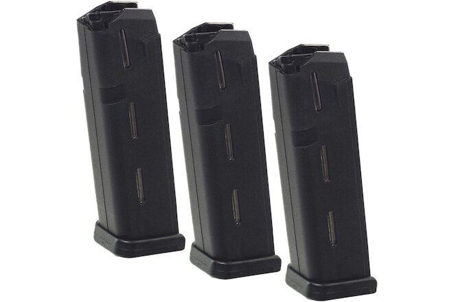 ProMag (3 Pack) Glock Model 17, 19, & 26 9mm, 10-Round Magazine, Black Polymer