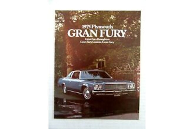 1975 PLYMOUTH GRAN FURY Sales Catalog Brochure Booklet (12 Pages) New Old Stock