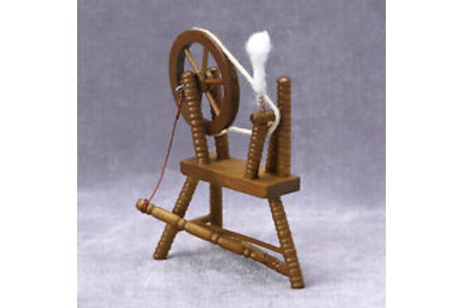 Dollhouse Spinning Wheel Wide Application Diy 1/12 Scale Dollhouse Wooden
