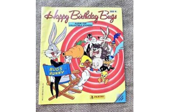Vintage 1990 Happy Birthday Bugs Bunny Panin New Unused Sticker Album Looney...