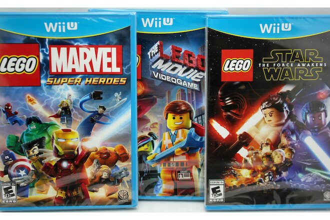 Lot of 3 Nintendo WiiU Wii U Lego Star Wars,Lego Movie and Marvel Super Heroes