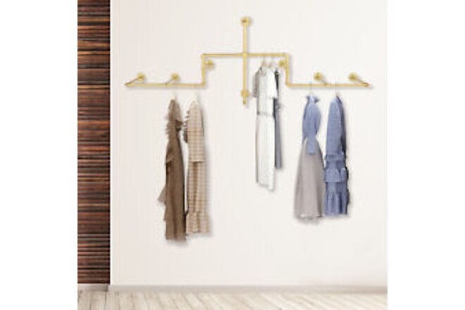 Commercial Dress Display Rack Clothes Hanger Modern Gold Clothes Organizer