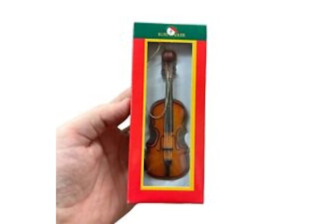 Kurt Adler Wood Violin Ornament  Santa's World Vintage