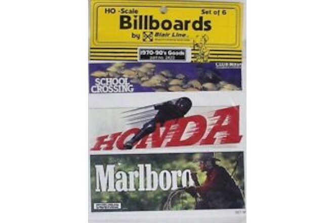 HO Scale - 1970s-1990s Billboards, GOODS Set of (6 Unique signs)- BLN-2423