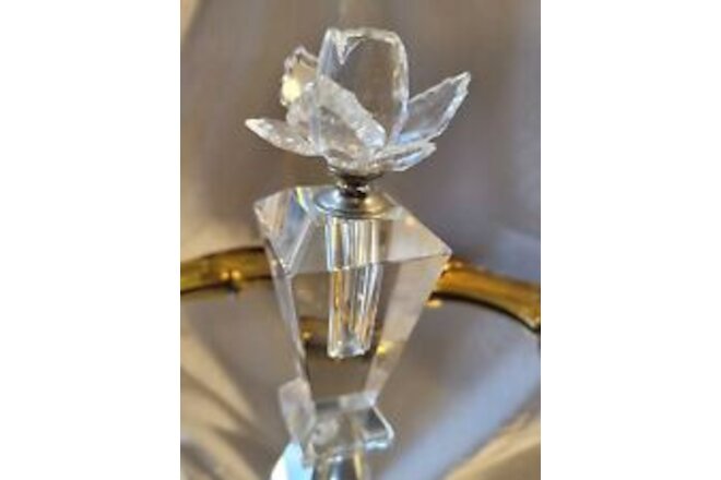 Shannon Godinger Crystal Rose Perfume Bottle 7" PERFECT CONDITION a24