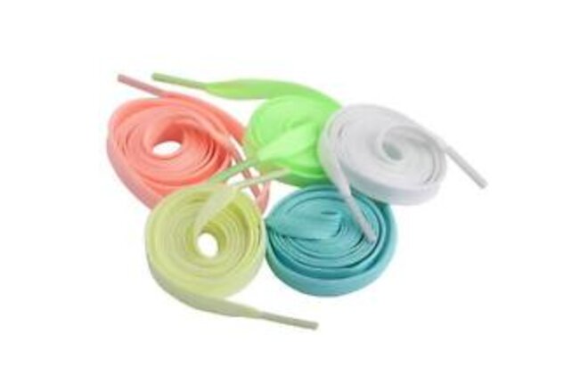 5 Pair Luminous Shoelace Glow in the Dark Colorful Sport Shoelace Kids Childr...